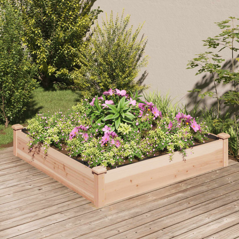 Asela Wood Raised Garden Bed, Natural Pine