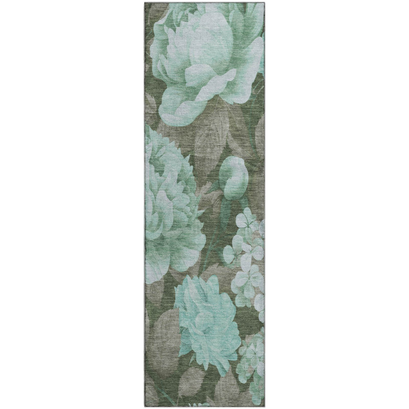 Premium Machine Washable Harjo AMF1561 Floral Rug, Rectangle 1'8" x 2'6"