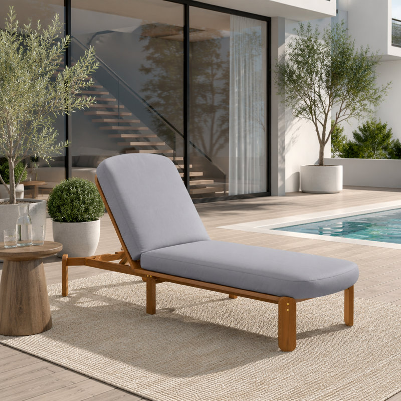 Chaise longue d'extérieur ajustable, Gris