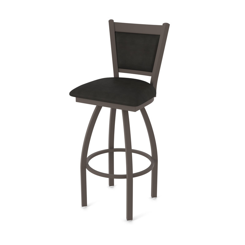 Tabouret pivotant Hadleigh, Bronze, Vinyle - espresso Canter, Tabouret de bar (siège d’une hauteur de 30 po)