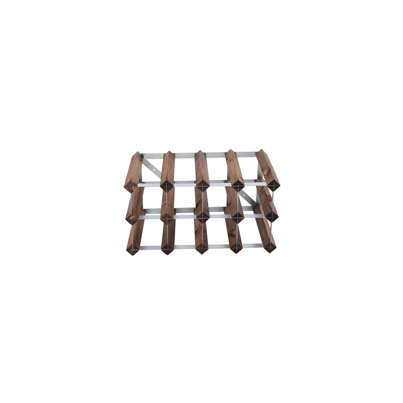 Bohun 12 Bottle Solid Wood Standard Wine Bottle Rack, Dark Brown