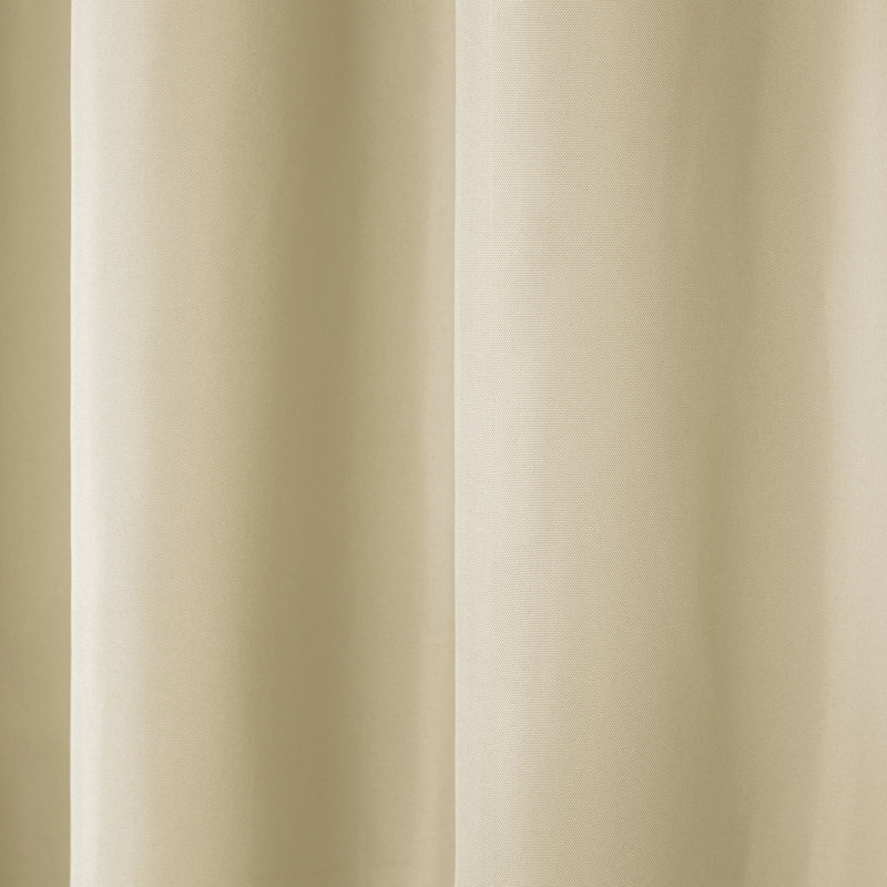 TOWN & COUNTRY BASICS Cabana Solid Indoor Outdoor Light Filtering Grommet Top Curtains 2-Pack Set, 54" W x 120" L, Beige