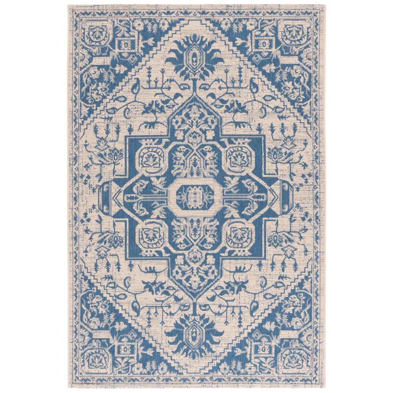 Tapis oriental d'intérieur / extérieur Courtyard Performance, Rectangle 5 pi 1 po x 7 pi 6 po