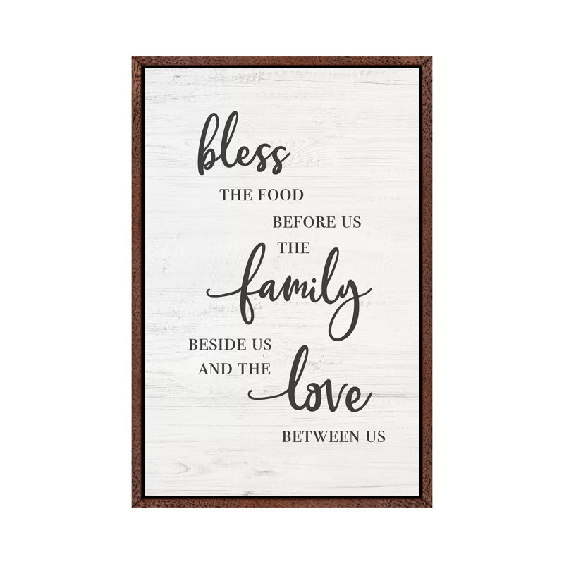 Bless Family Love - Print on Canvas, 66.04cm H x 45.72cm W x 3.81cm D, Classic Brown Wood Framed