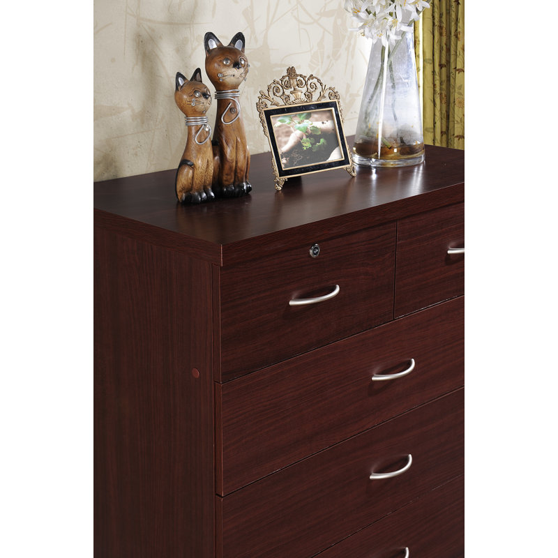 Commode 7 tiroirs l 31,5 po Willma, Acajou