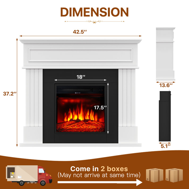 Aamir Electric Filreplace with Mantel, Freestanding TV Stand with Fireplace Heater