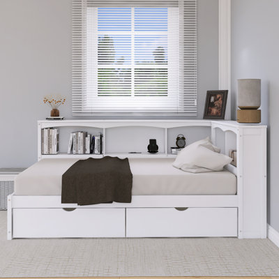 Twin Size Daybed With Two Storage Drawers And USB Ports by Red Barrel Studio