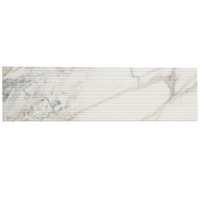 Pinnacle 12 po x 48 po Carreau de mur et de plancher en porcelaine grise matte et subtile (11,63 pieds carrés / caisse) - paquet de 3