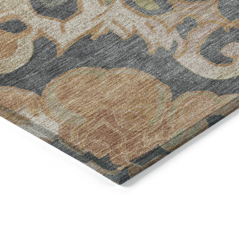 Machine Washable Indoor/Outdoor Xhevrie Terracotta Rug, Runner 2'3" x 7'6"