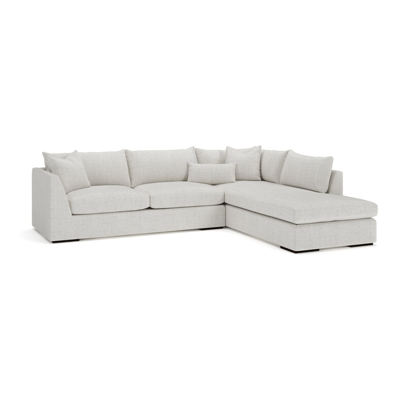 Flagler Upholstered Sectional, Right Hand Facing, Classic Bleach White Twill