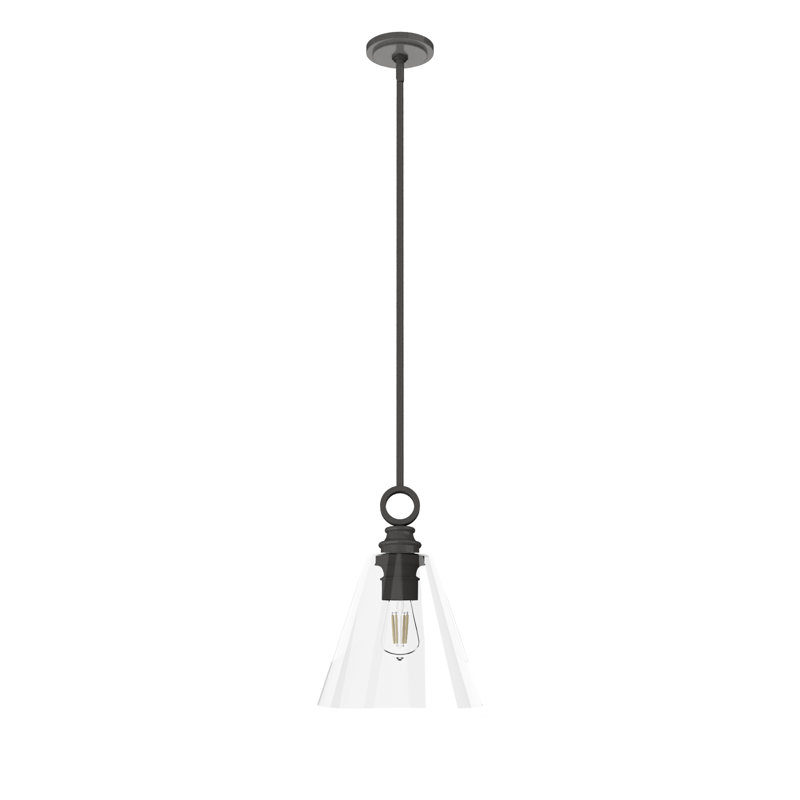Klein 1 Light Glass Cone Pendant, Noble Bronze, Medium