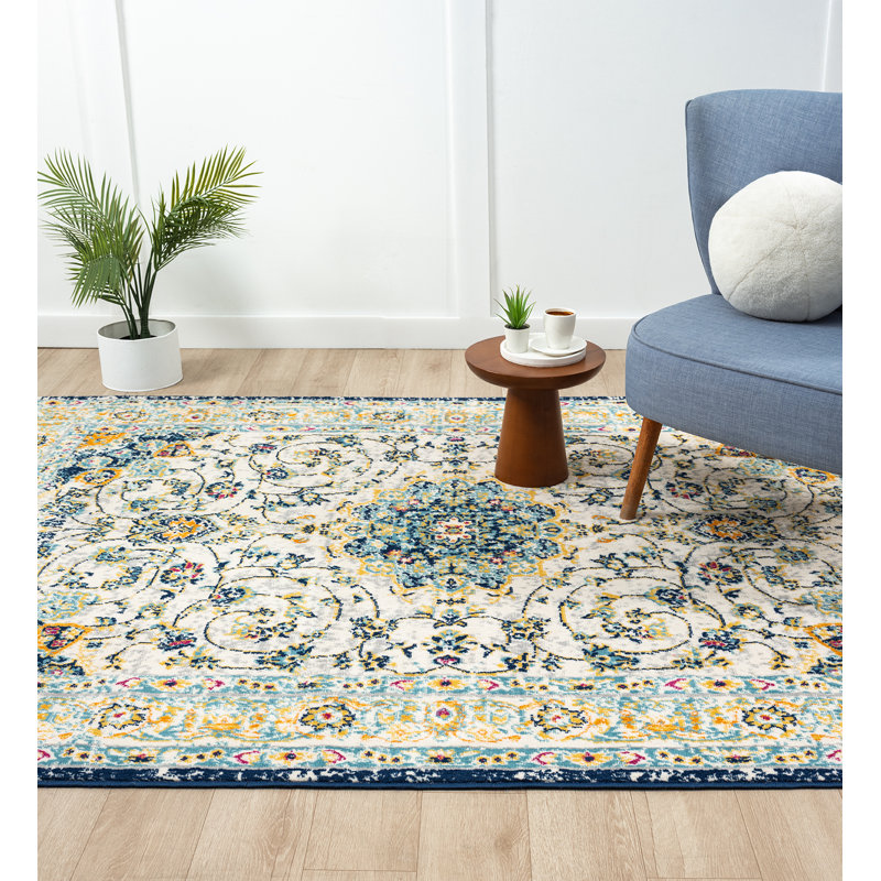 Athena Modern Living Room Area Rug – Cut Pile Weaving - Jute Backing- Floral - Traditional Design Low Pile Rug, Multi Coloured,