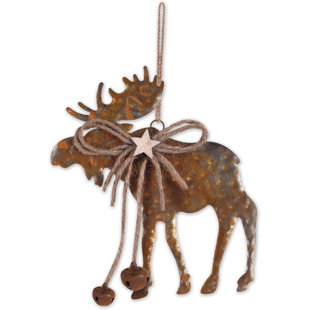 6'' Vintage Look Metal Animals Hanging Figurine Ornament (Set of 4)