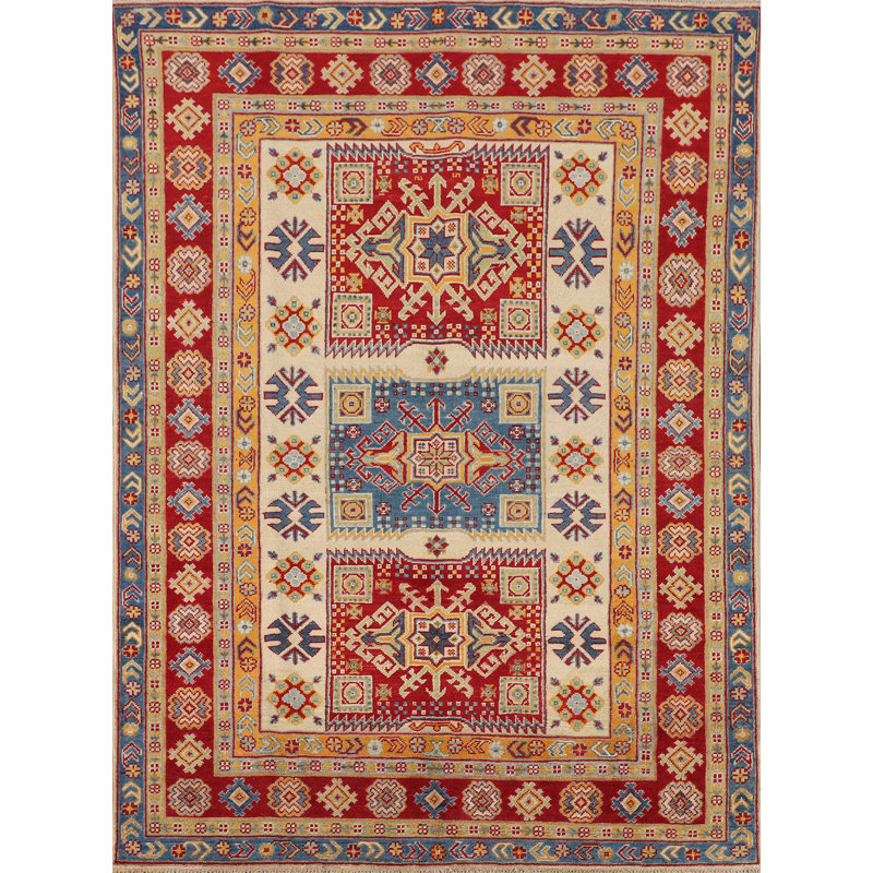 Geometric Kazak Oriental Accent Rug