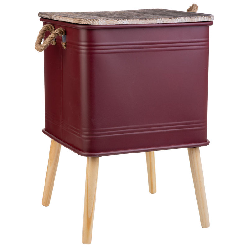 Aithana 41cm W Metal Bedside Table, Red