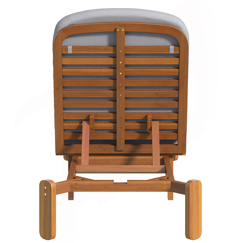 Méridienne d'extérieur, fauteuil inclinable réglable pour patio, chaise longue de piscine avec dossier réglable, Gris