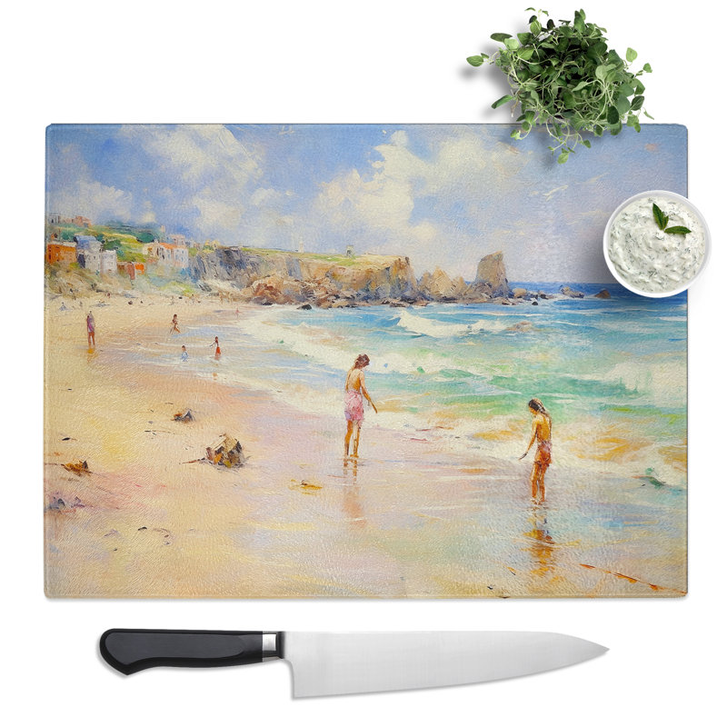 Beach Impressionism  Glass Chopping Board