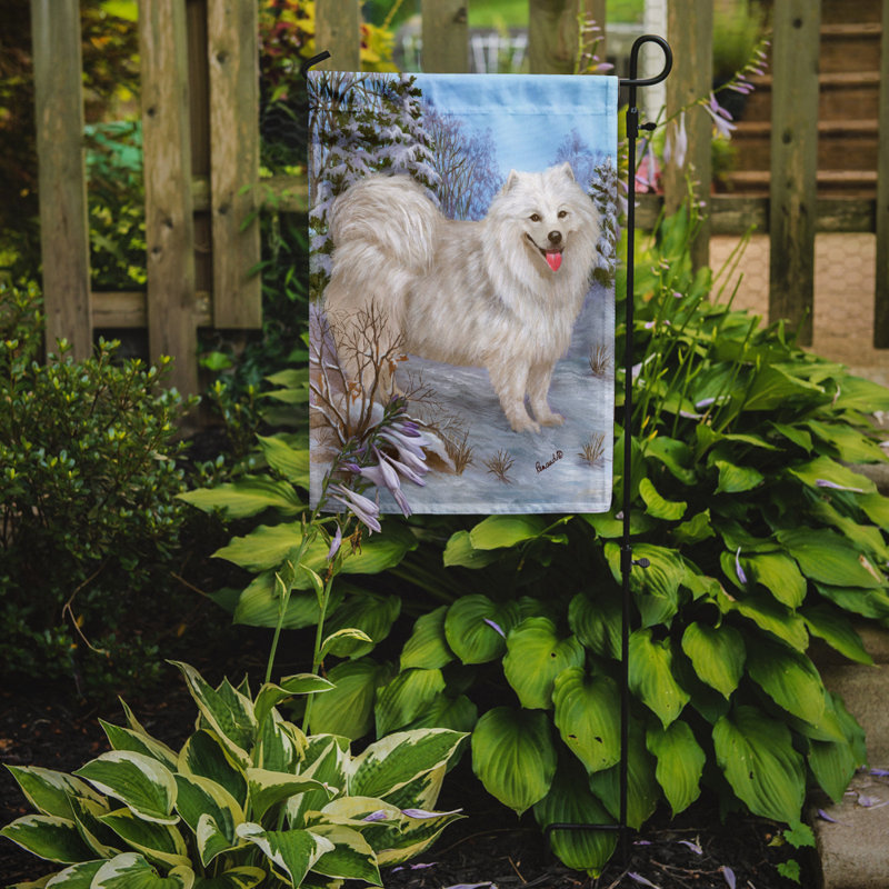 Drapeau de jardin en polyester à 2 côtés Graziello Bichon Frise Do It Better 1 x 0,11 pi, Samoyède content