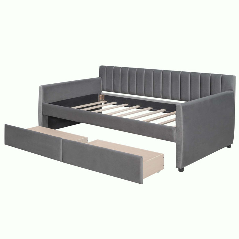 Lit de jour Lapathos, Simple, gris