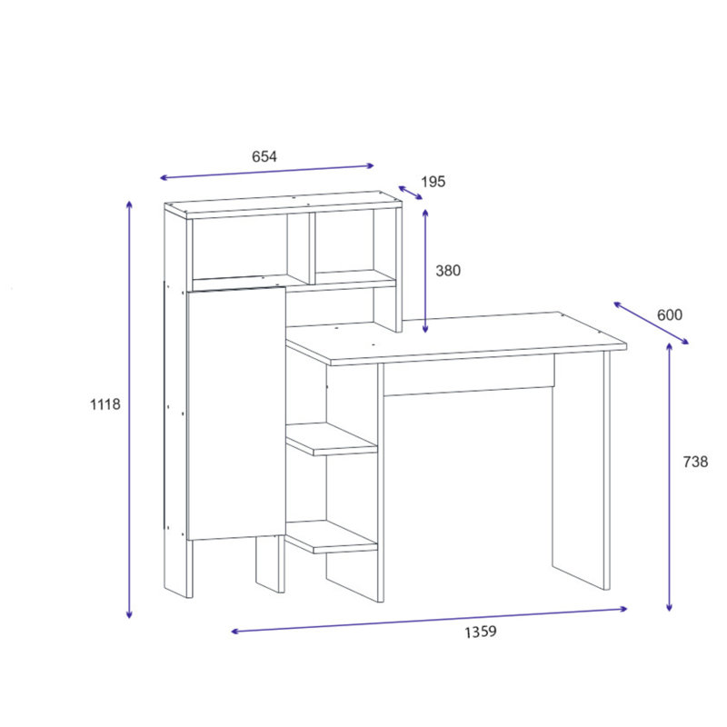 Anuoluwa Writing Desk, White