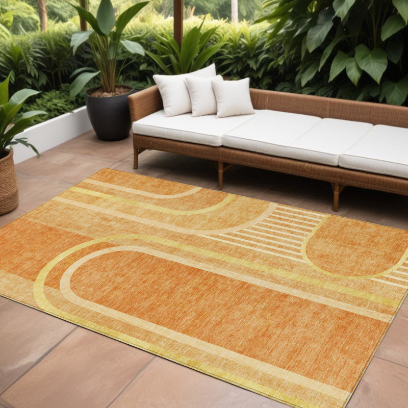 Tapis extérieur lavable antidérapant 10 pi x 14 pi Terra Cotta