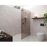 Ursa 36 in. x 78 in. Fully Frameless Bronze Tinted Single Fixed Shower Panel