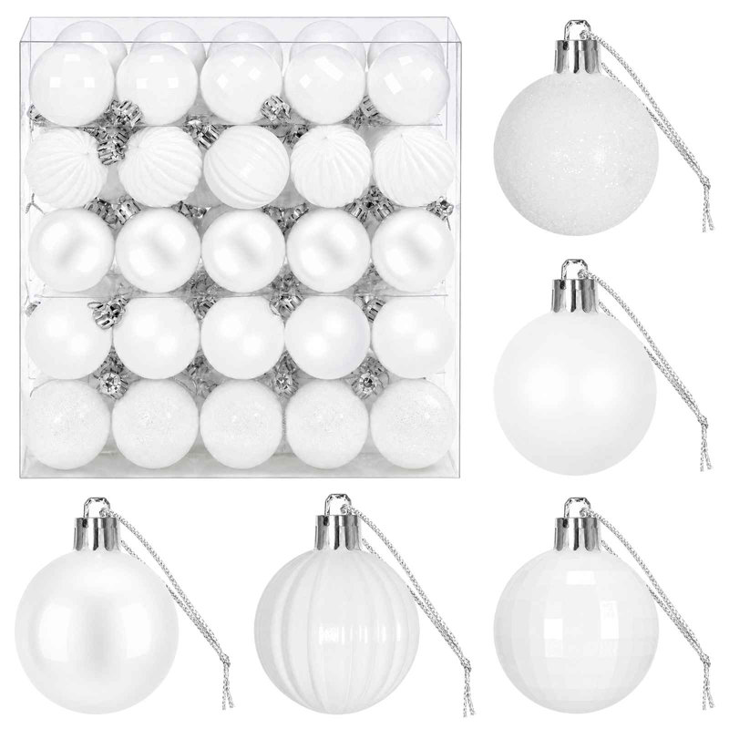 4 cm Polystyrene Shatterproof Bauble, White