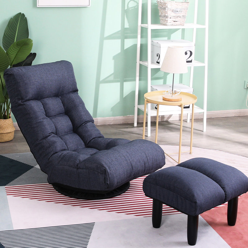 Reclining Floor Chair With Metal Frame, Adjustable Back - 36.24 In. High Foldable Lazy For Dormitory, 14 Head Adjustments 28.57 Lb