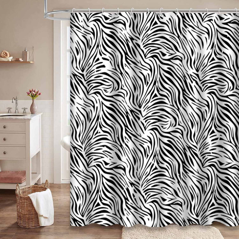 Rideau de douche Zebra, L 72 po x l 84 po