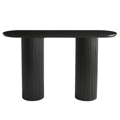 Mid-Century Modern Solid Wood & Marble Console Table