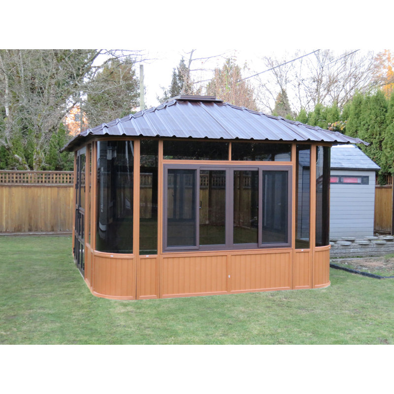 Plastic Patio Gazebo, 13.5 ft x 11.5 ft