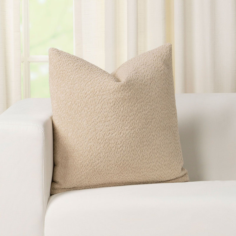 Dapple Polyester Square Pillow Cover & Insert, Cream, 30" x 30"