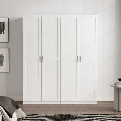 Cornelia Modern Storage Closet with 4 Fixed & Adjustable Shelves