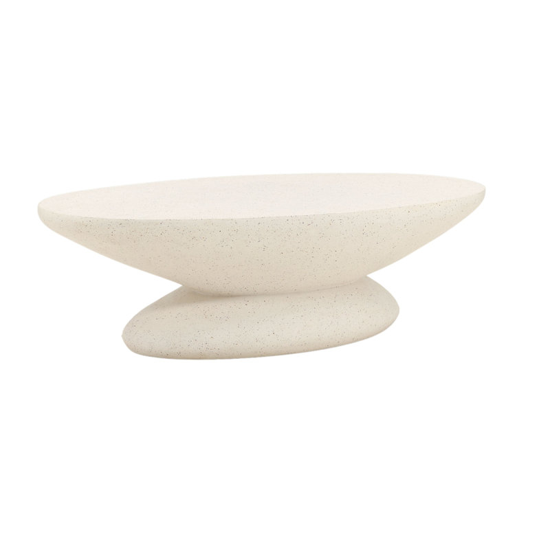 Table basse en béton , ivoire