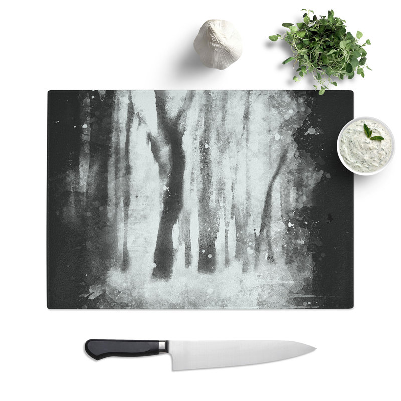 Tempered Glass Forest Blur Chopping Board, 28.5 cm x 39 cm