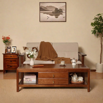 New Chinese-style all-solid wood coffee table