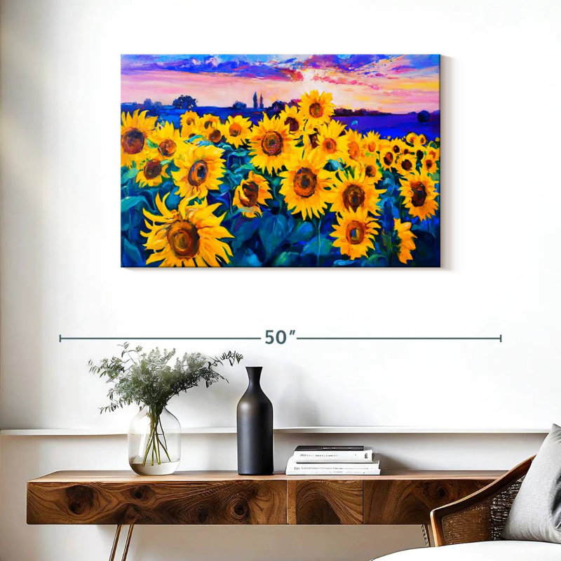 Acrylique floral Alvord, H 24 po x l 36 po