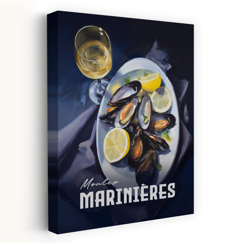 Classic Mussels And Wine by Andreas Magnusson - Wrapped Canvas Print, 91.44 cm H x 60.96 cm W