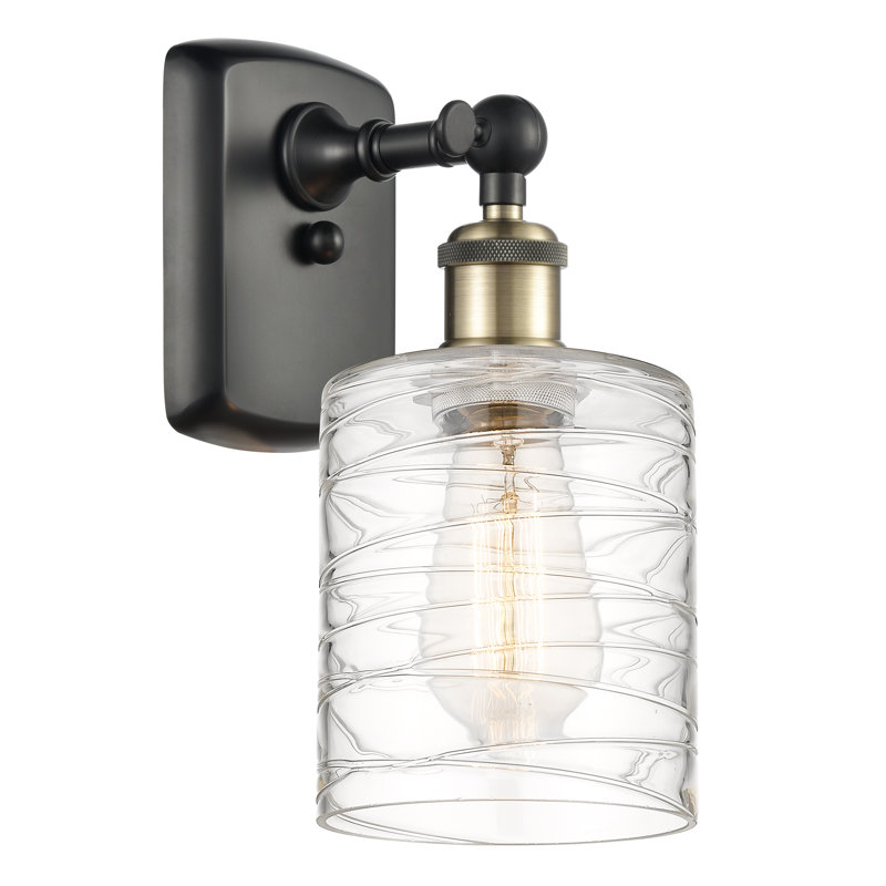 Shauna Armed Sconce, Black/Antique Brass