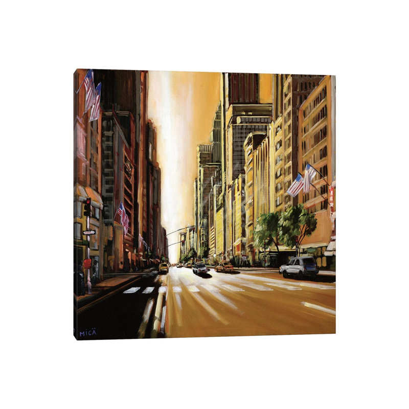 Light Of Manhattan by Mica - Wrapped Canvas Painting, 93.98 cm H x 93.98 cm W x 3.175 cm D