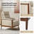 Outen Mid-Century Modern Genuine Leather Armchair with Solid Wood Armrests-466039390