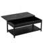 Table basse rectangulaire à double couche avec compartiment de rangement caché et verrou d'empreinte digitale
