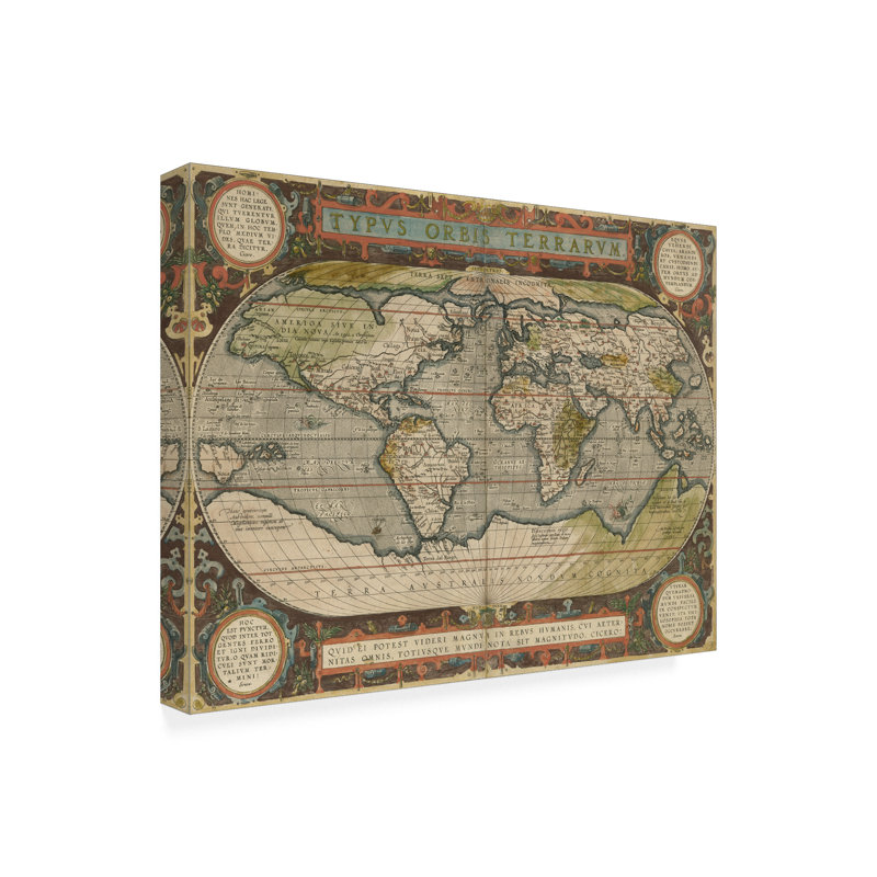 Reproduction d’art sur toile « antique World map » par vision studio