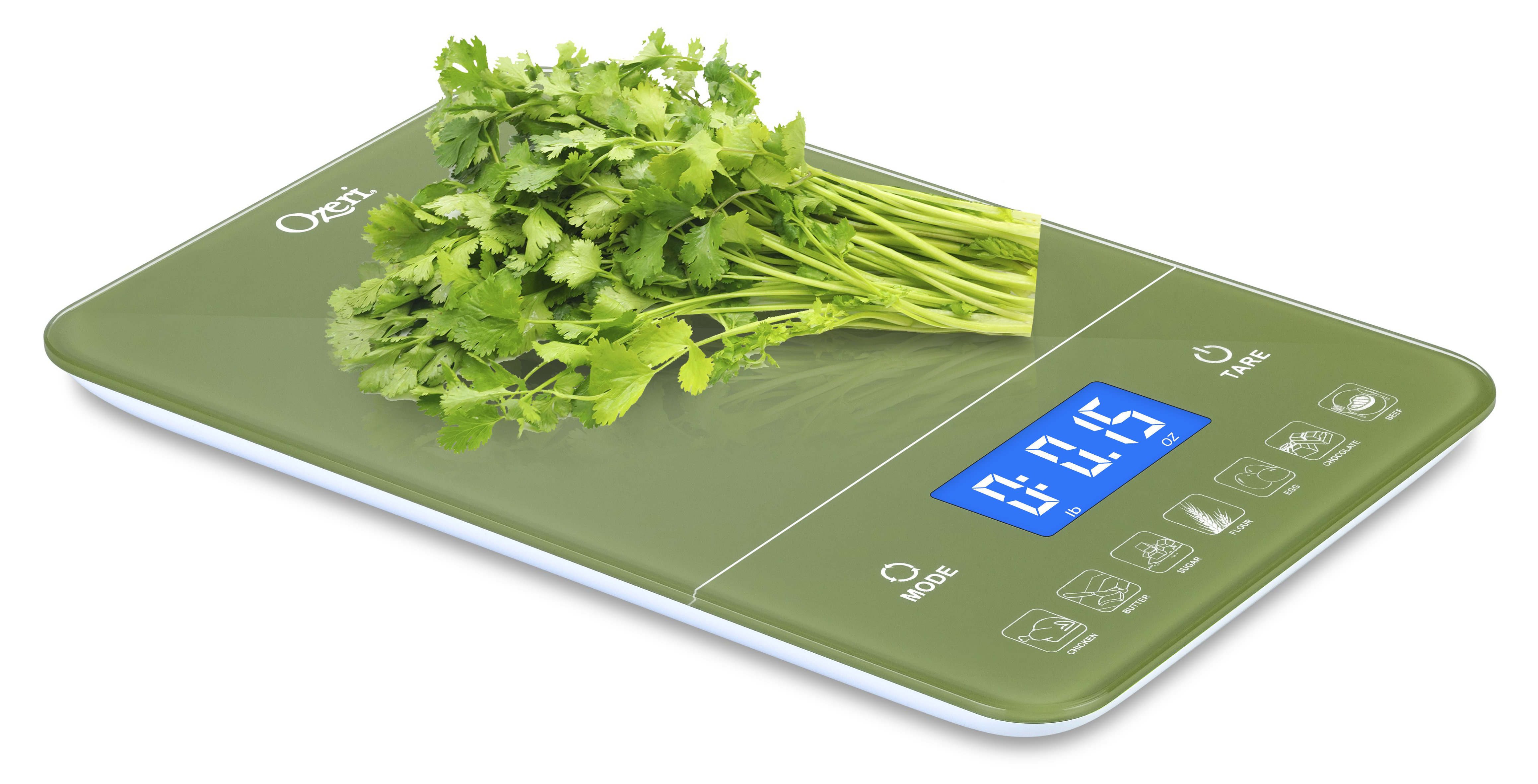 Ozeri Touch III Digital-Küchenwaage mit Kalorienzähler aus gehärtetem