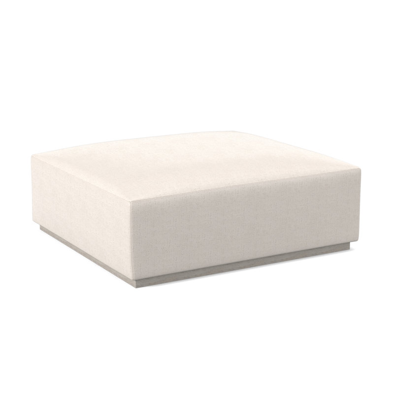 Club Upholstered Ottoman, Bisque, Venice Ivory 100% Polyester