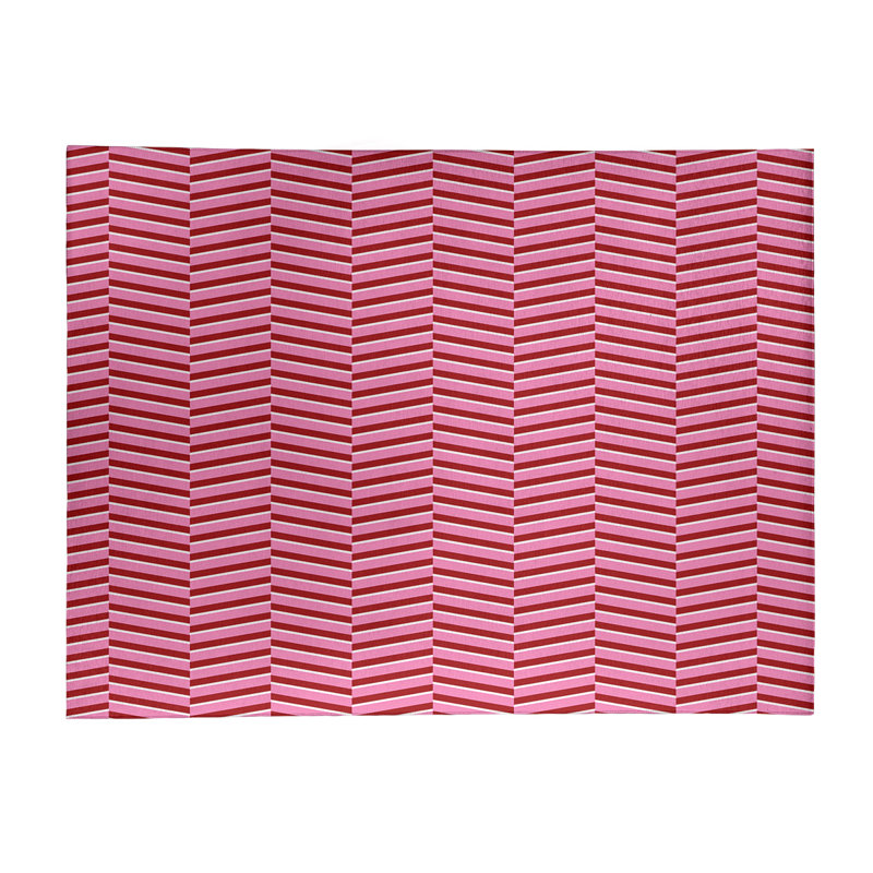 Tapis rose/rouge fait main, Rectangle 9 pi x 12 pi