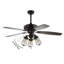 Ventilateur de plafond standard à 5 pales 52 po avec chaîne de traction et ensemble d'éclairage inclus Rockett