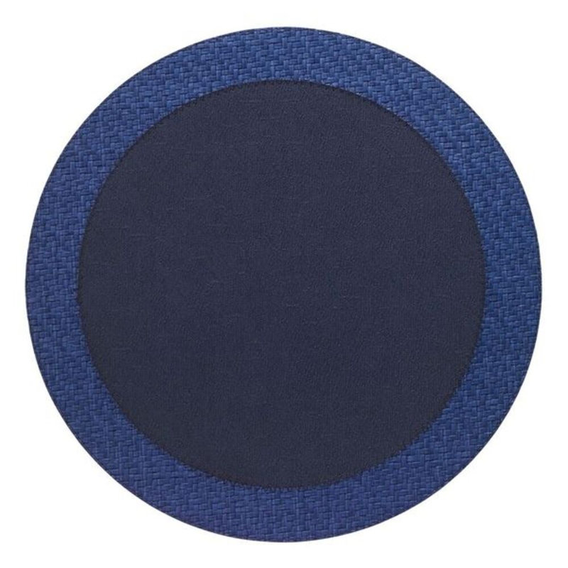 Halo Vinyl Round Placemat, Navy/Delft