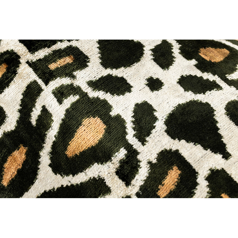 Silk Lumbar Rectangular Pillow Cover & Insert, Gray/Beige/Animal Print
