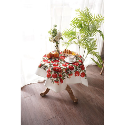  European Champion Vintage Floral Printed Pattern, Polyester Jacquard, Pomegranate , 36 Inch x 36 Inch, Square, Decorative Table Topper